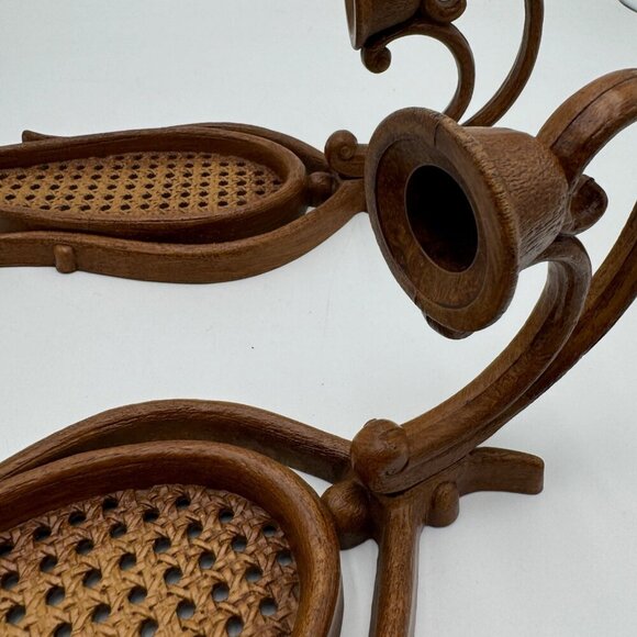 Homco Faux Rattan Wicker Teardrop Wall Sconce Candle Holders  Boho Bohemian MCM - Picture 13 of 16